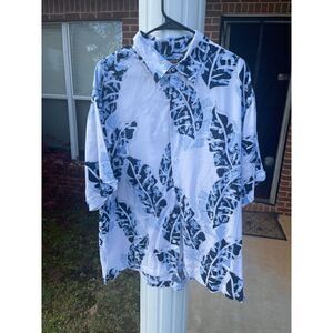 Cubavera Button-Up Shirt Men's XL Multicolor 100% Viscose Short Sleeves Collared